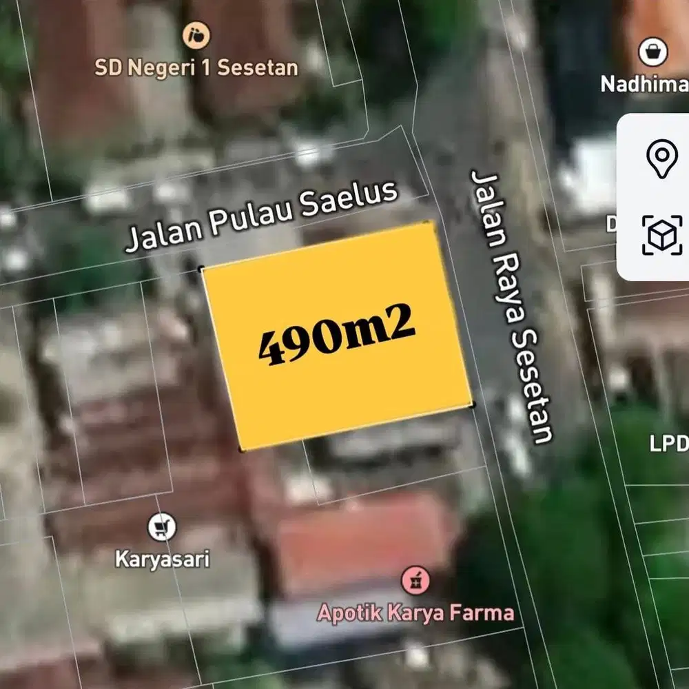 TANAH 4,9 ARE JALAN RAYA SESETAN, DENPASAR