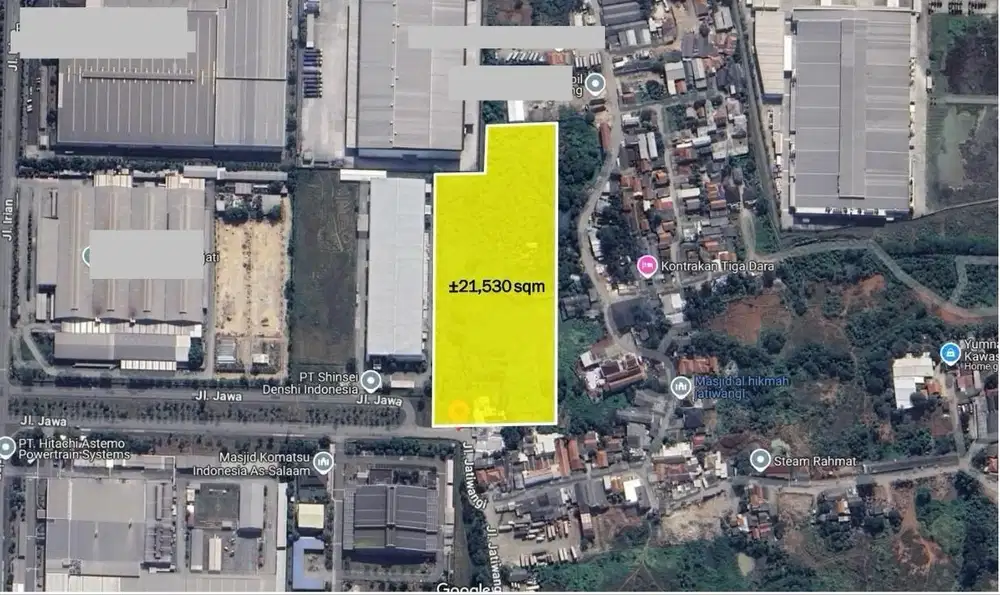 Dijual Tanah Industri di MM2100 Bekasi
