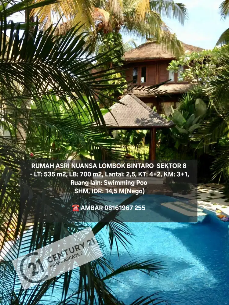 1601 Rumah asri nuasa lombok bintaro sektor 8 shm