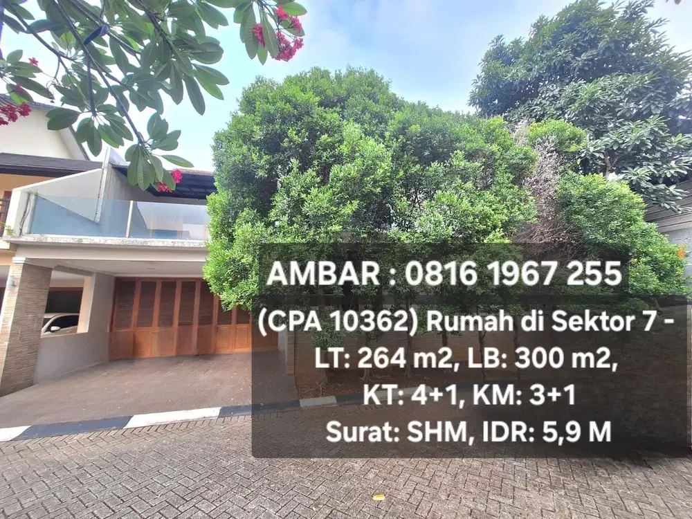 10362 Rumah 2 lantain hotsale cluster bintaro sektor 7 shm