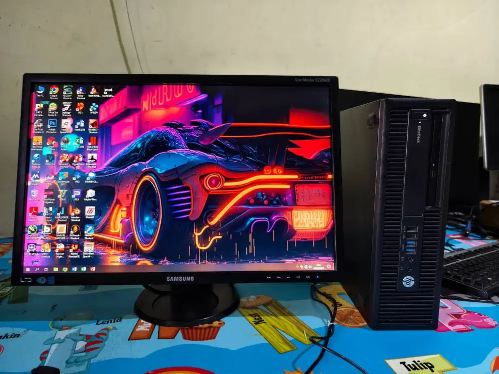 Sepaket PC HP FULL game monitor SAMSUNG 22inch ddr4 HDD 1tb mulus