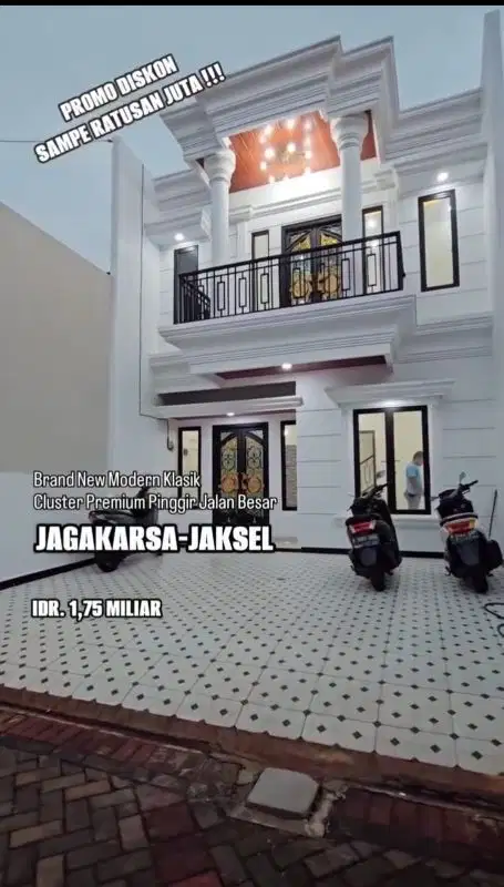 Di Jual Rumah Modern Classic dalam Cluster di Jagakarsa Jaksel