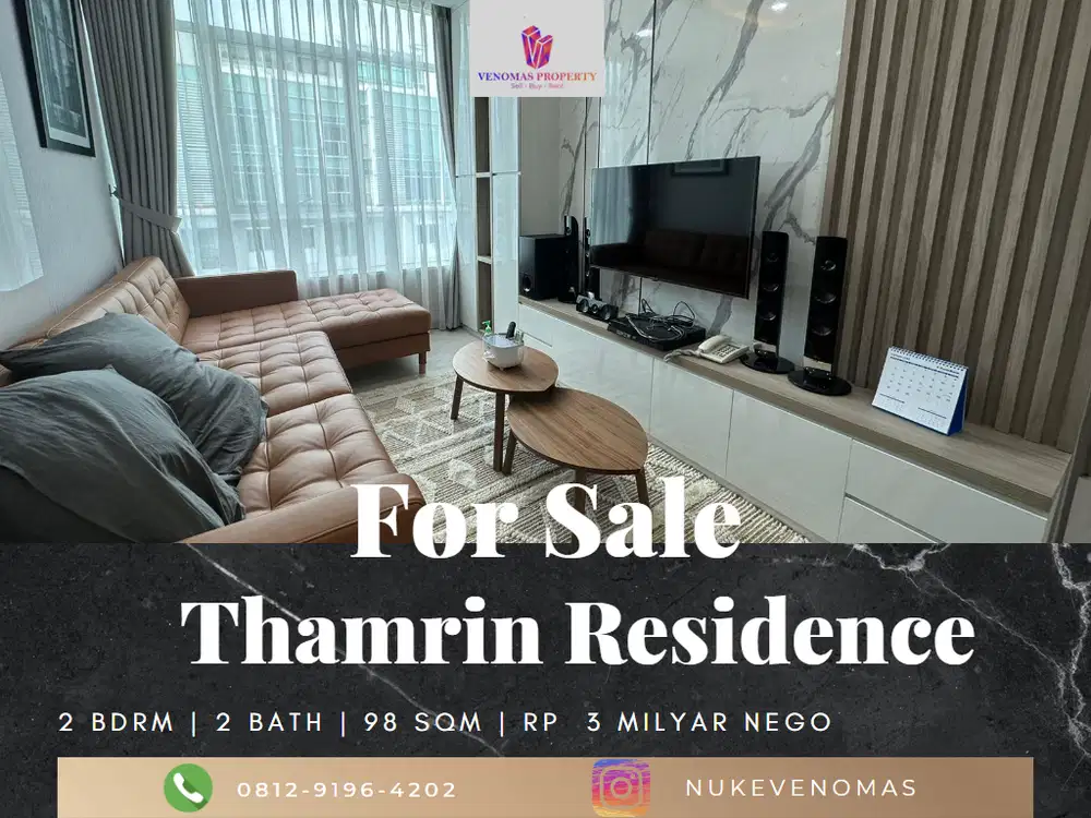 Dijual Apartement Thamrin Residence Unit Premiere 2BR Full Furnished