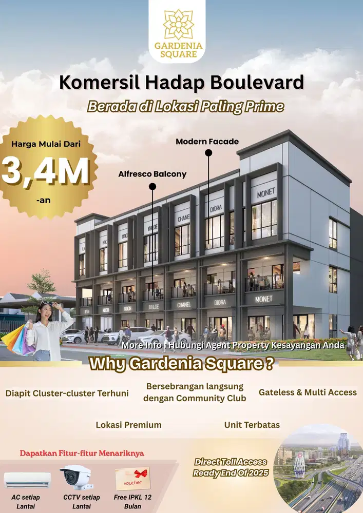 Jual ruko 3 lantai paramount petals