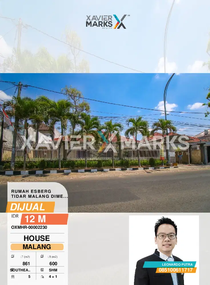 Rumah Mewah Furnish di Esberg Tidar malang luas 861m2 ada 5 kamar