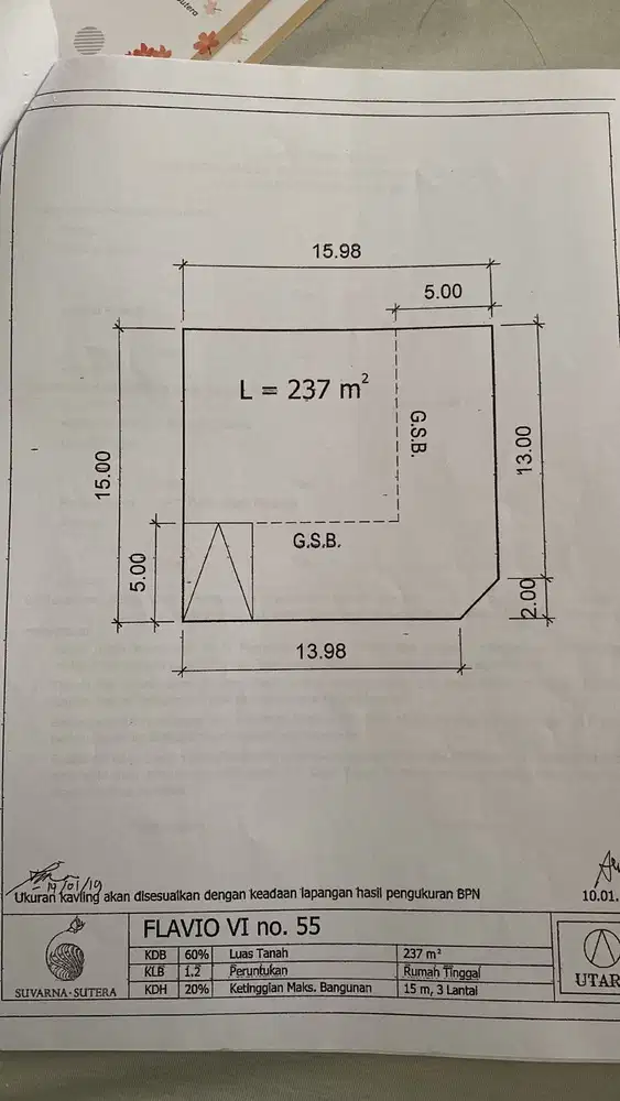 DIJUAL TANAH KAVLING HOEK – SUVARNA SUTERA, TANGERANG