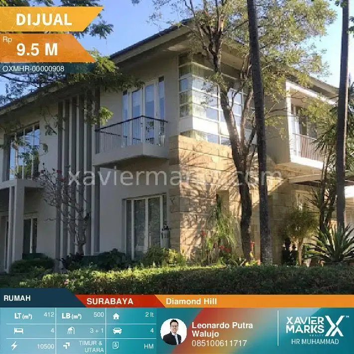Rumah Diamond Hill Citraland lebar 16.5x25 meter Hook ada 4+1 kamar
