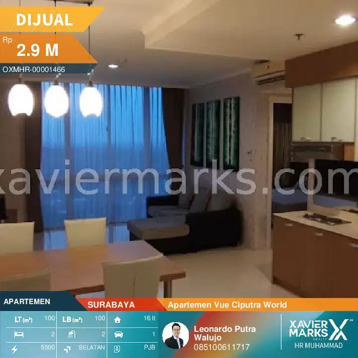 Apartemen Vue Ciputra World Full Furnish 2BR lantai16 View City