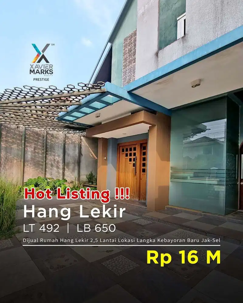 Hot Sale  Rumah Hang Lekir Lokasi Langka Kebayoran Baru  Lokasi Belaka