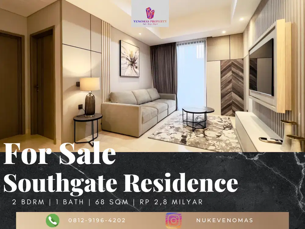 Dijual Apartement Southgate Residence 2 Bedrooms Full Furnished