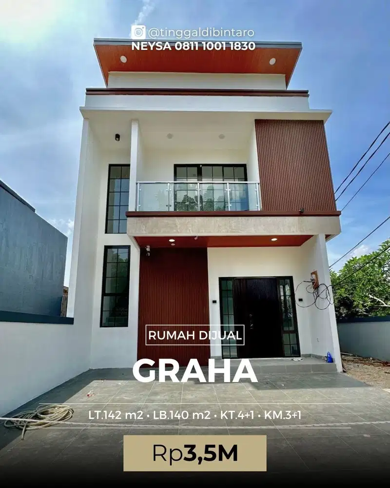 Rumah Brand New Minimalis Modern Posisi Hoek di Kiwi Graha Bintaro