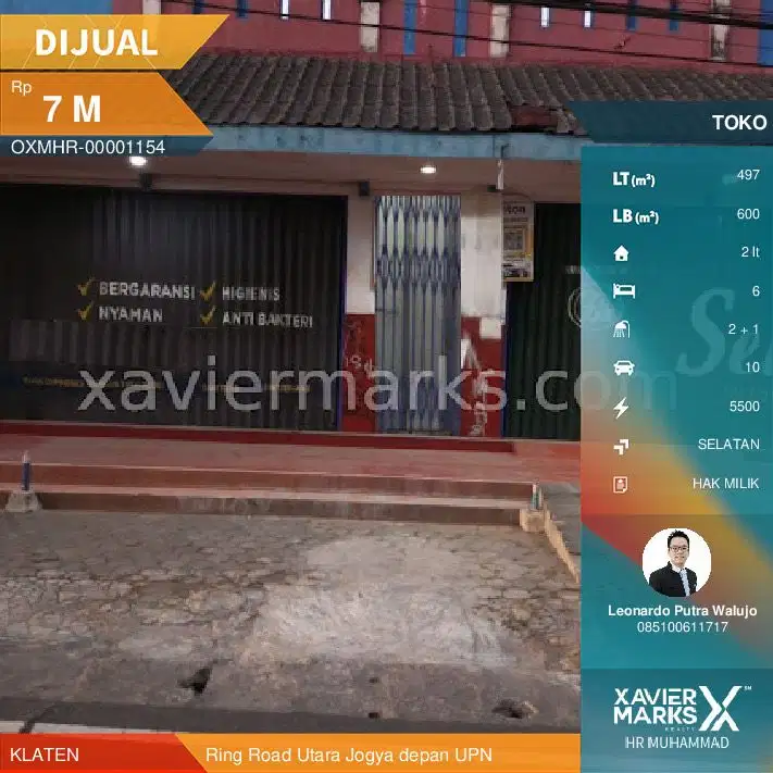 Toko Komersil 498m2 di Ring Road Utara Jogya dekat UPN & Planet Futsal