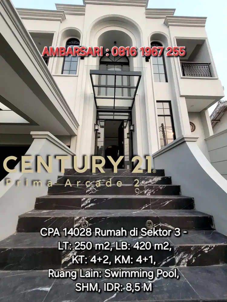 14028 - Rumah brand new ada swimming pool bintaro sektor 3