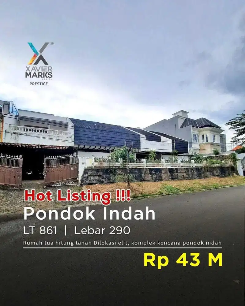 TURUN HARGA  Rumah tua hitung tanah Dilokasi elit, komplek kencana pon