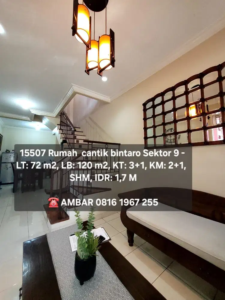 15507 Rumah cantik di bintaro sektor 9 shm siap huni