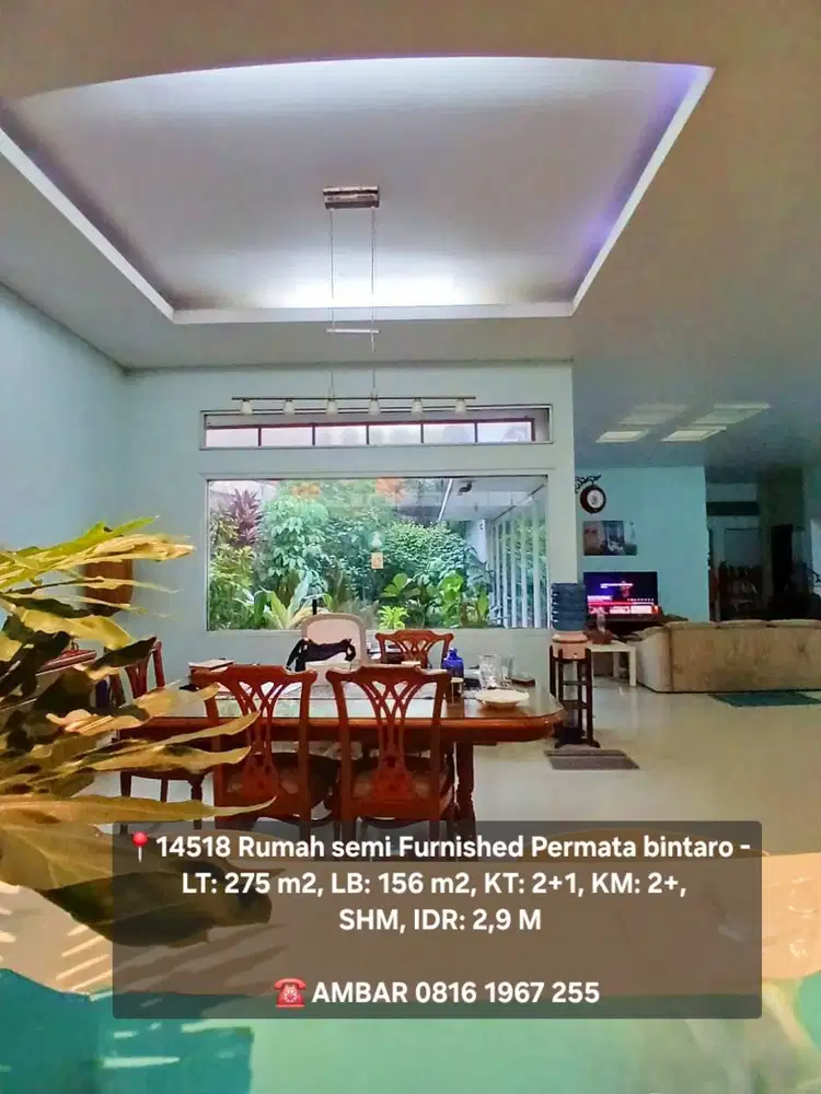 14518 Rumah asri semi furnished bintaro sektor 9 shm