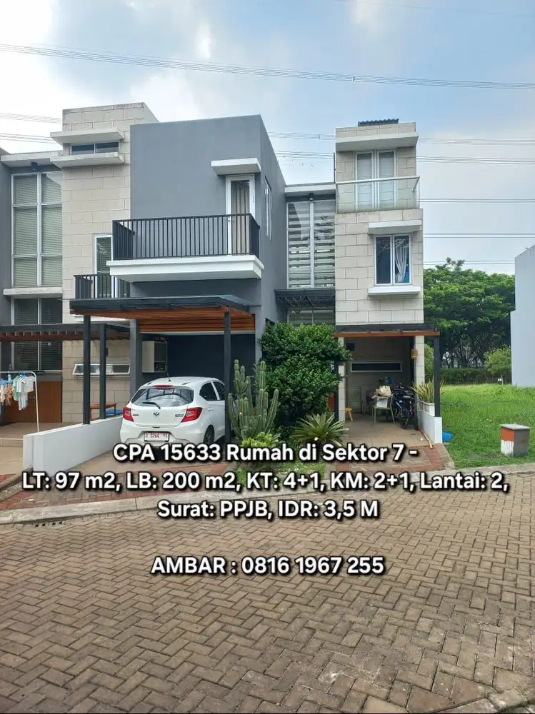 15633 - Rumah dalam cluster di kebayoran residence siap huni