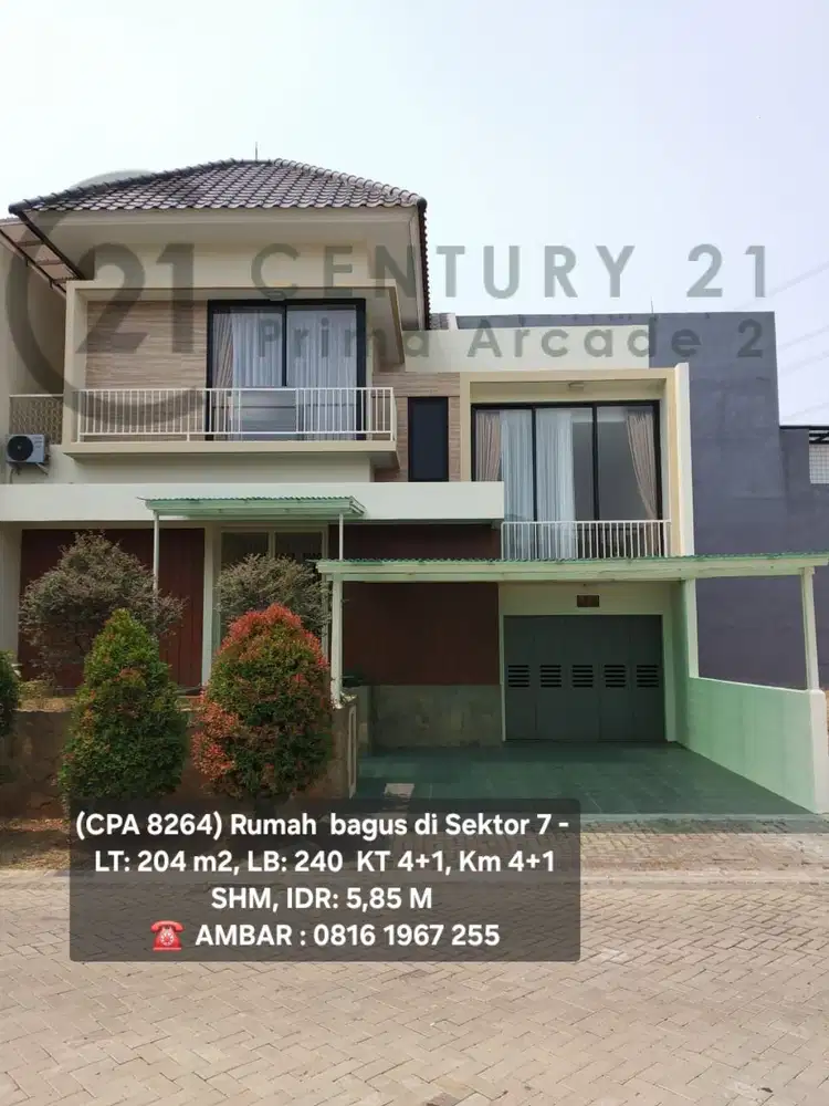 8264 Rumah semi furnished bintaro sektor 7 shm bagus