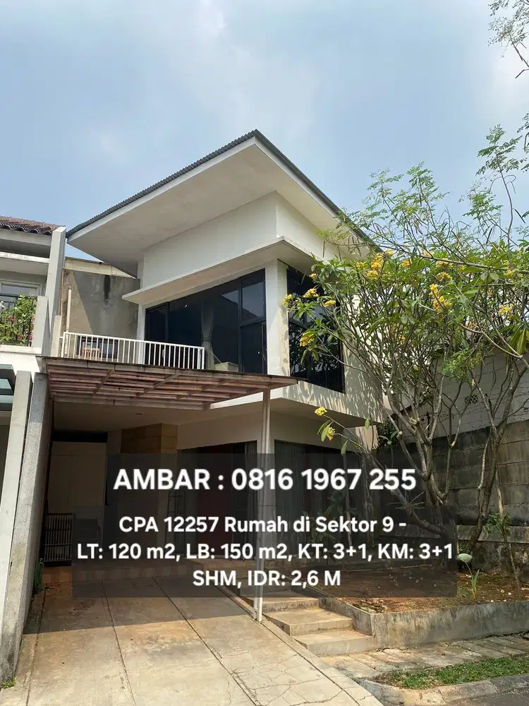 12257 Rumah cantik dalam cluster bintaro sektor 9 shm hotsale