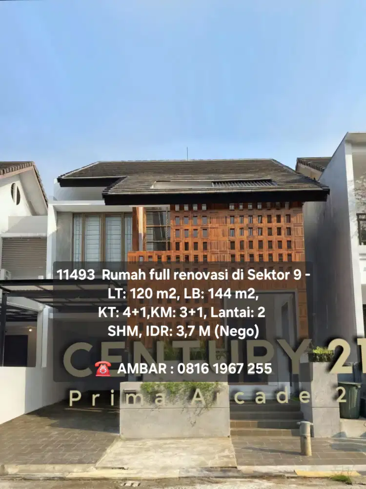 11493 Rumah full renovasi bintaro sektor 9 shm