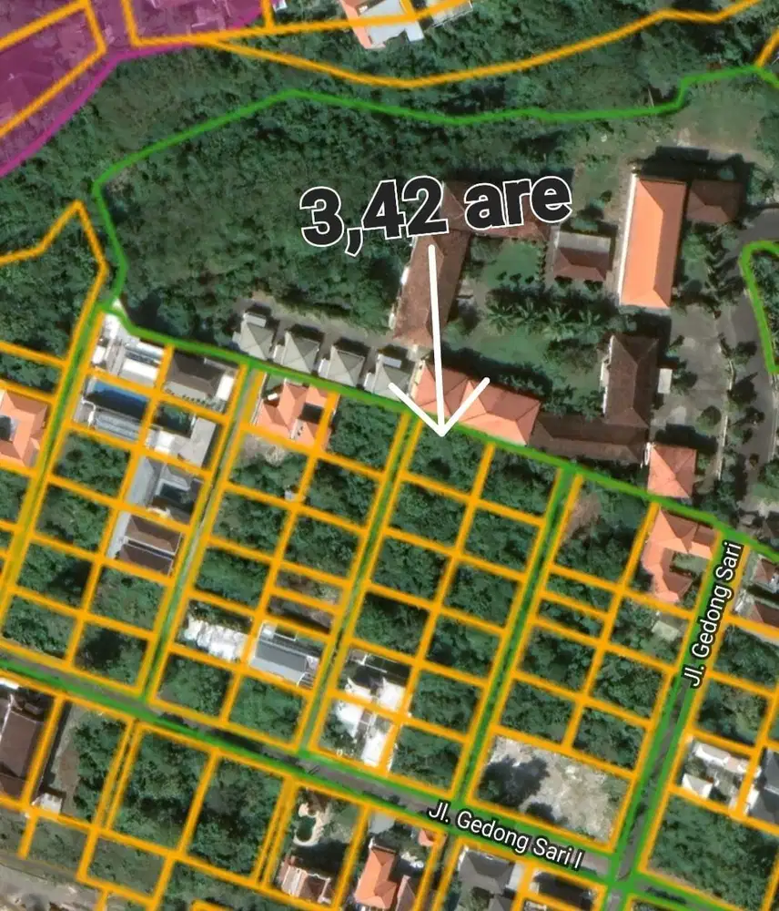 TANAH 342m² GEDONG SARI MUMBUL