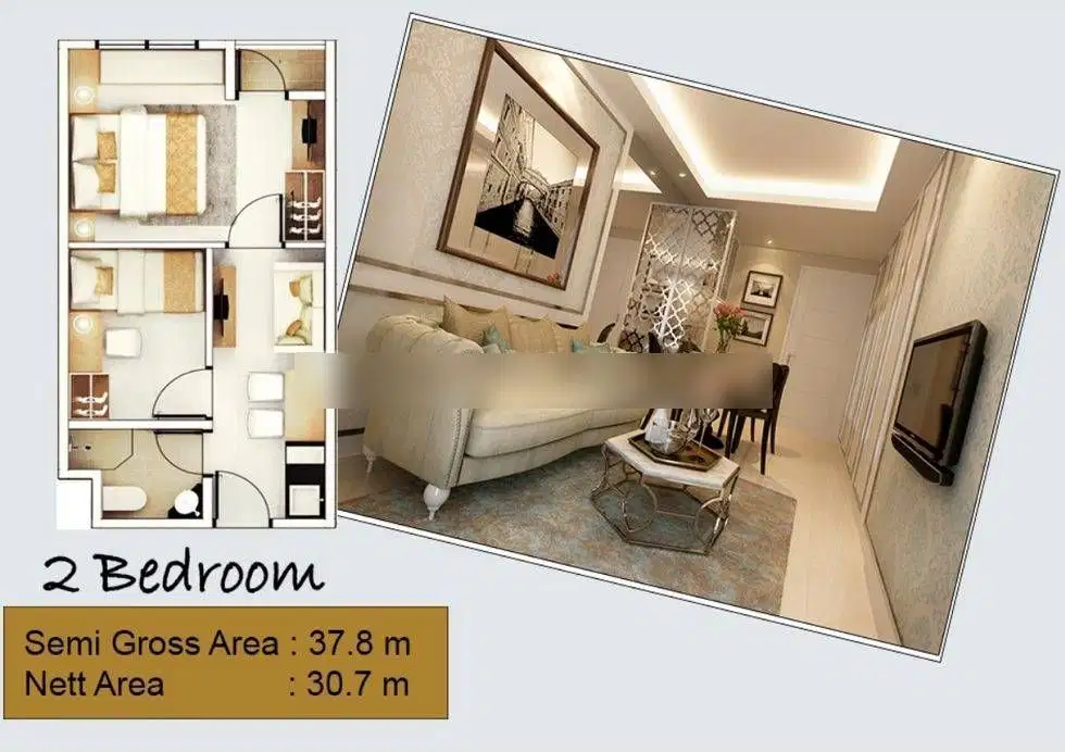 Apartemen MY Tower type 2 Bedroom, Surabaya Selatan