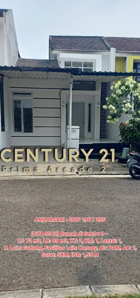 9542 - Rumah minimalis dalam cluster bintaro sektor 9 harga terbaik