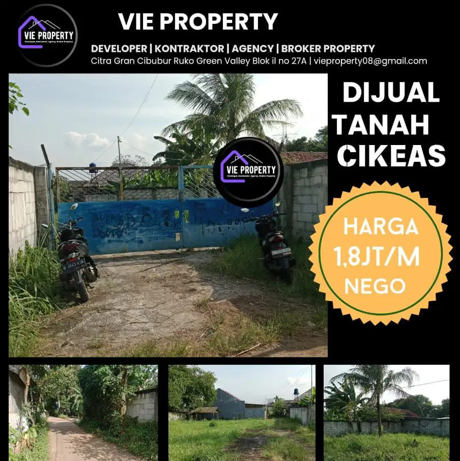 Tanah cikeas gunung putri akses mobil