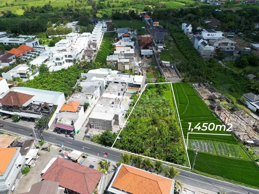 Tanah 14,5 Are Jalan Utama Tumbak Bayuh, Canggu