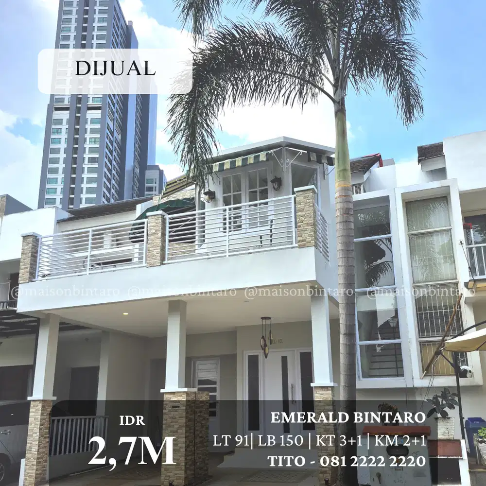 TERMURAH! Rumah Cantik Siap Huni di Emerald Bintaro, Nego!