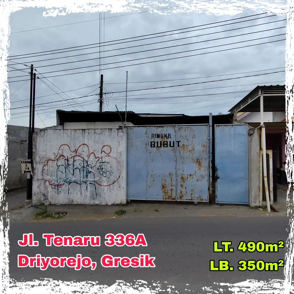 JUAL Gudang Jl. TENARU, Driyorejo, Gresik nol jalan raya