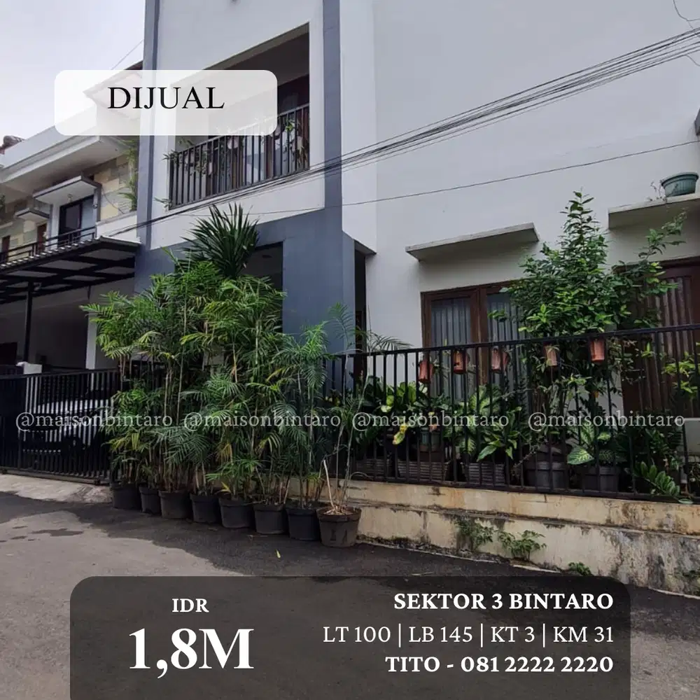Jarang ada! Dijual Rumah Murah Siap Huni di Sektor 3 Bintaro, Nego!