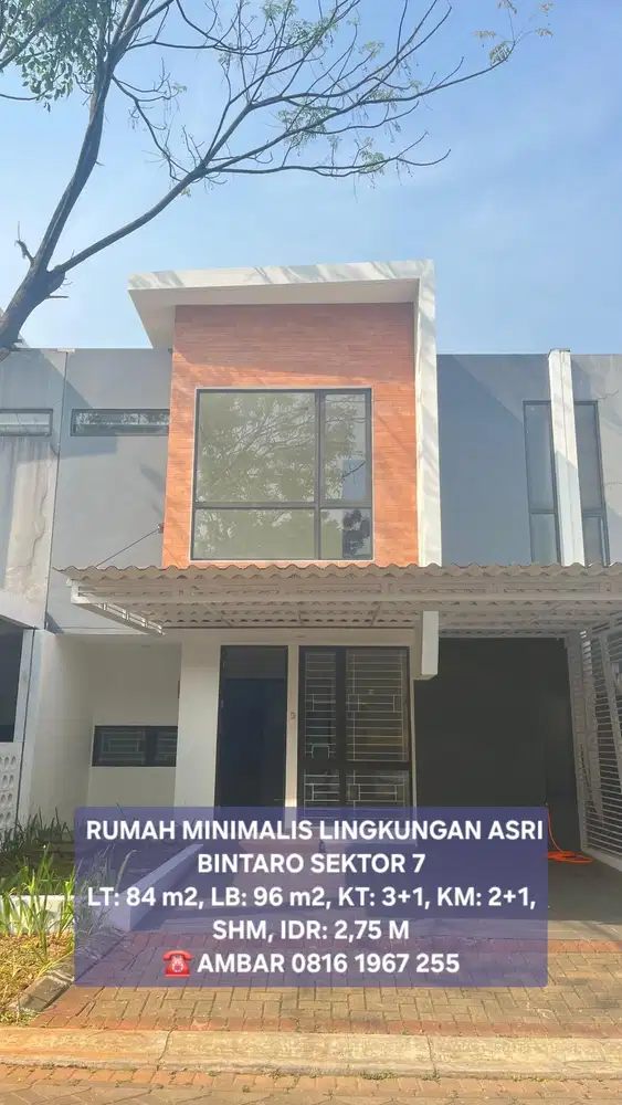 14536 Rumah minimalis 2 lantai  bintaro sektor 7