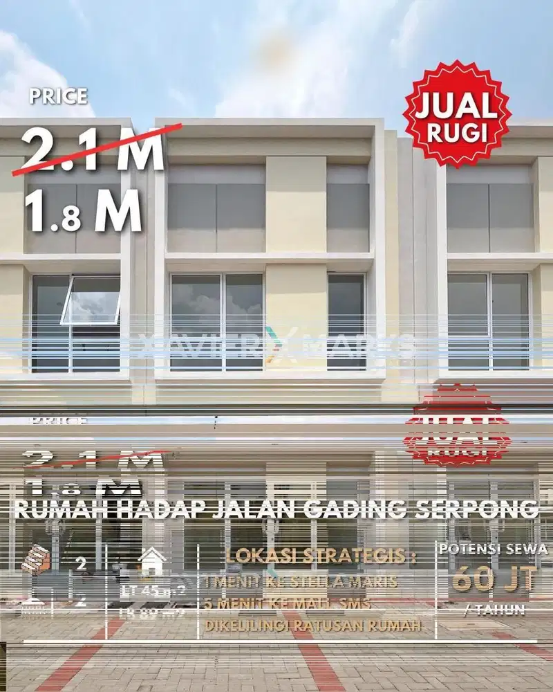 ruko vienna gading serpong turun harga 300 juta