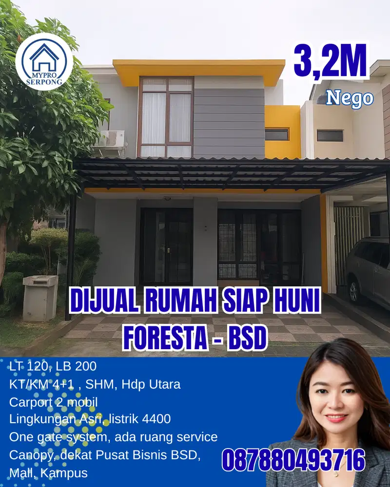 Rumah sudah renovasi siap huni Foresta BSD