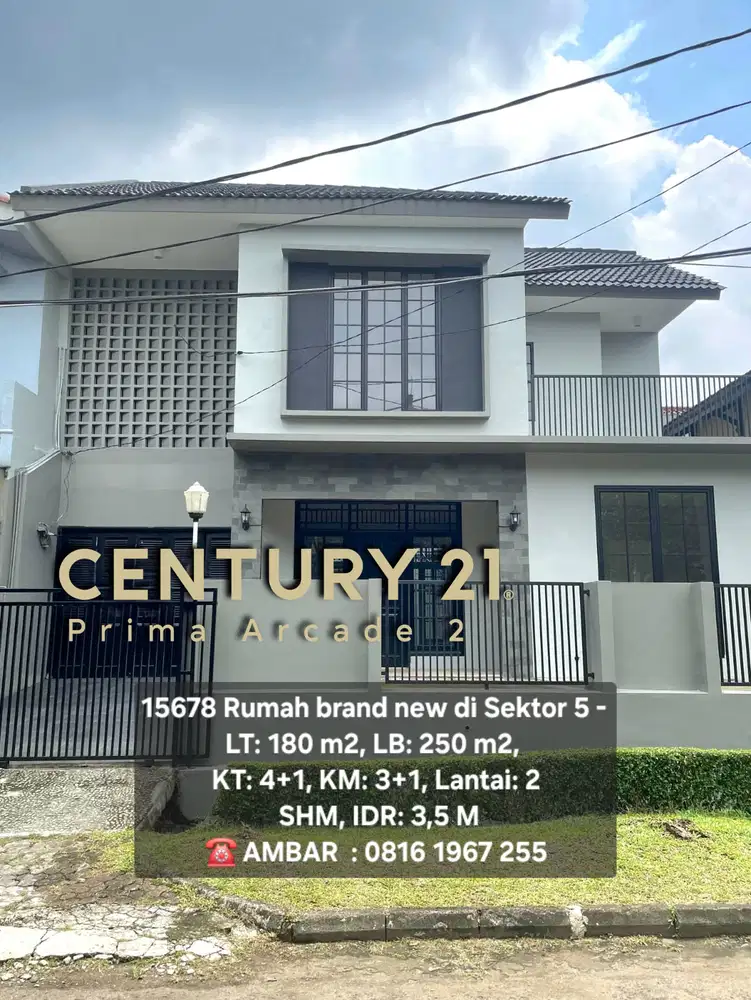 15678 Rumah brand new ada backyard di bintaro sektor 5 shm siap huni