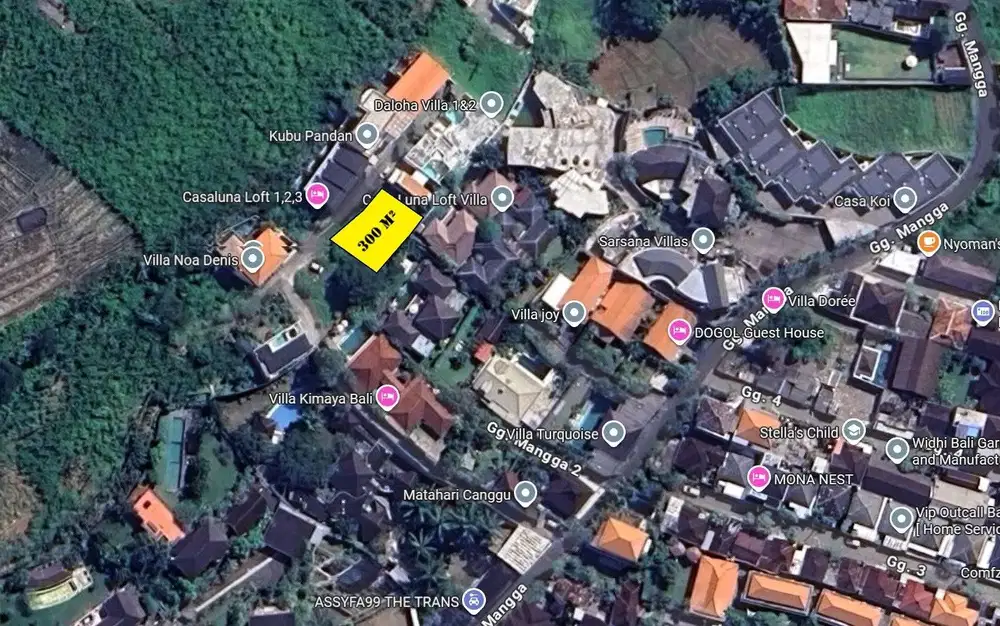 Tanah langka luasan kecil di tibubeneng Canggu