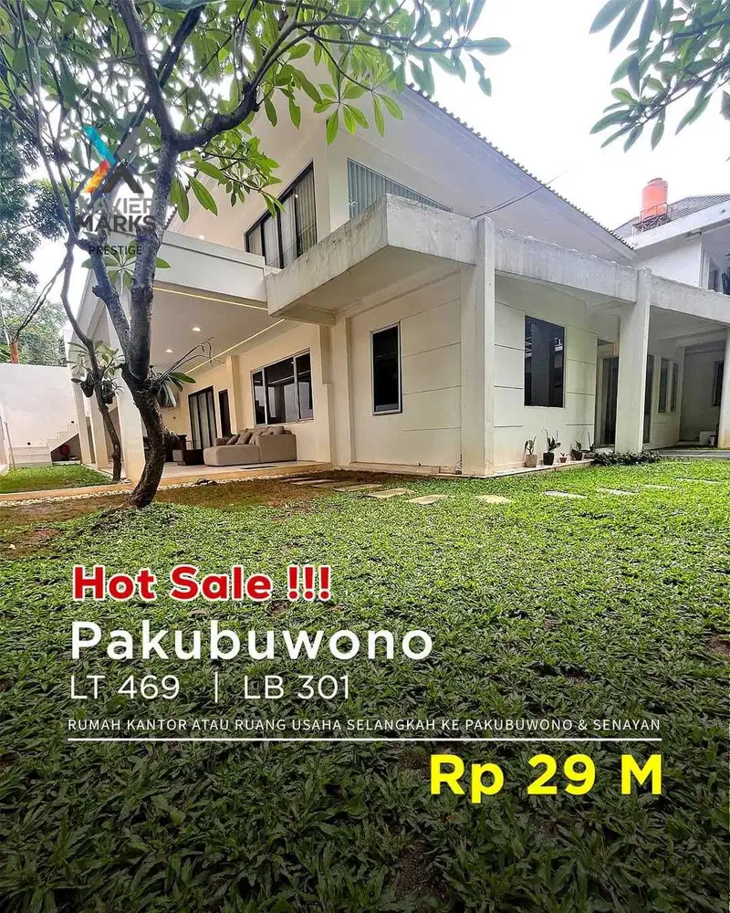 RUMAH KANTOR ATAU RUANG USAHA SELANGKAH KE PAKUBUWONO DAN SENAYAN