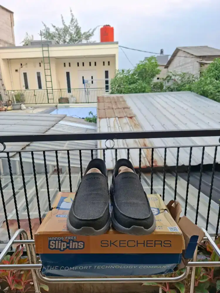 Sepatu Skechers Delson 3.0 Cassel Black Mens Original