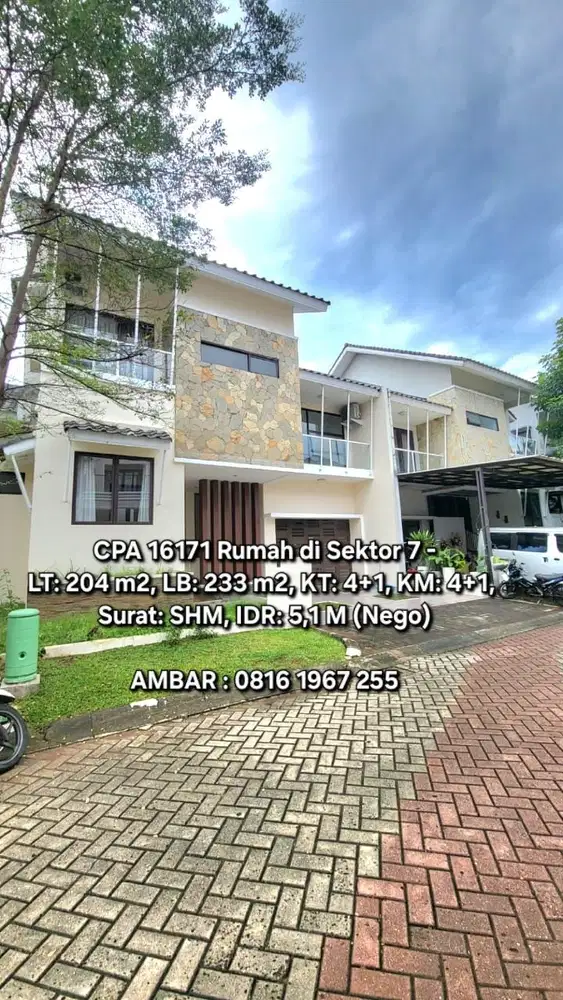 16171 - Rumah bagus hotsale dekat area komersial Bintaro sektor 7 shm