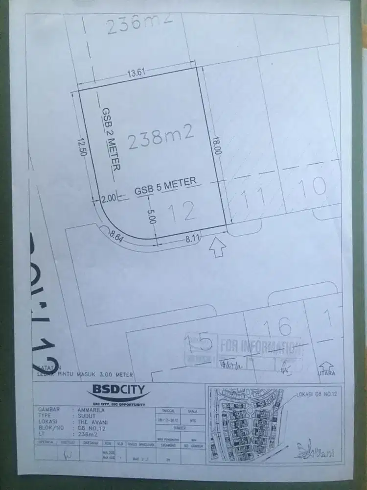 Dijual Tanah Kavling HUK BANCI  Cluster Inika Island AVANI - BSD