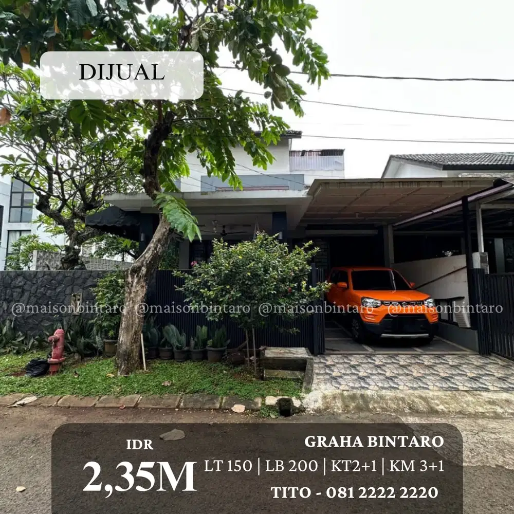 Dijual Rumah Cantik di Graha Bintaro, Nego!