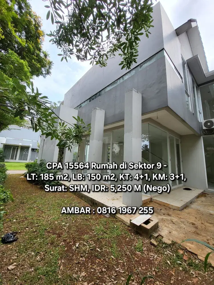 15564 - Rumah bagus posisi samping taman di Discovery Bintaro