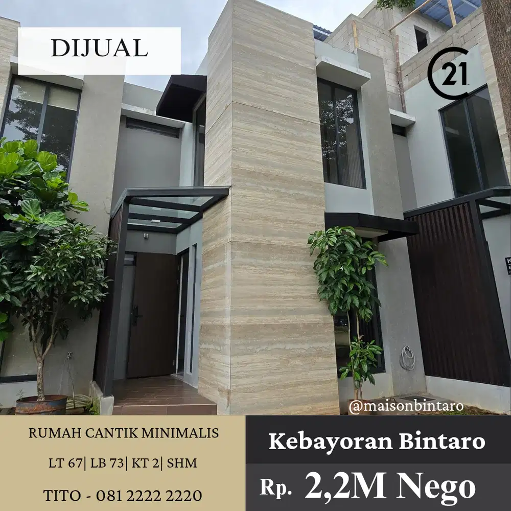 Rumah Cantik Minimalis Siap Huni di Kebayoran Bintaro 11018