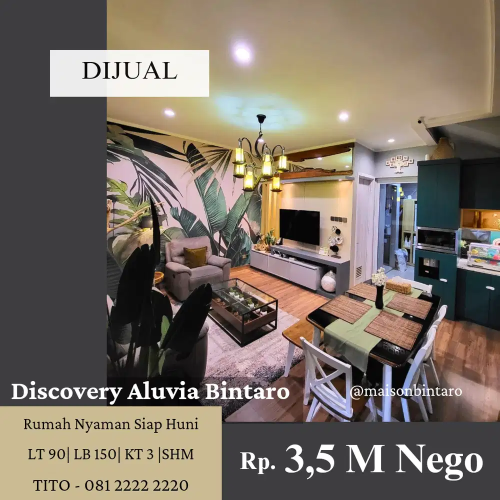 Jarang Ada! Rumah Cozy Siap Huni di Discovery Aluvia Bintaro 15514