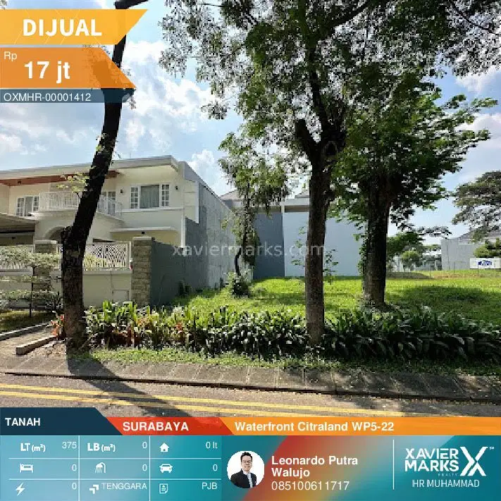 Tanah Kavling Waterfront Citraland WP5 no 22 dekat universitas ciputra