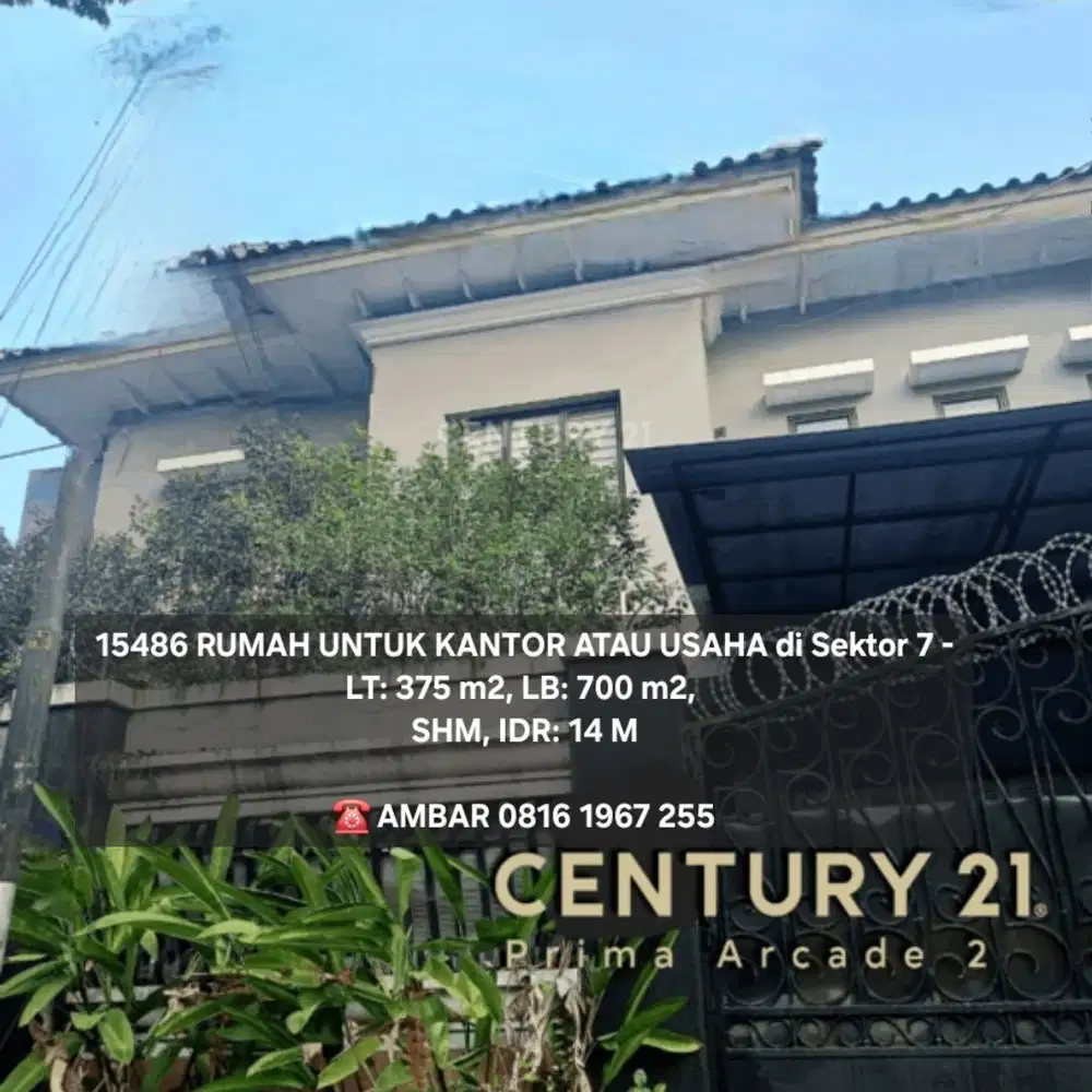 15486 Rumah cocok untuk usaha di bintaro sektor 7 shm