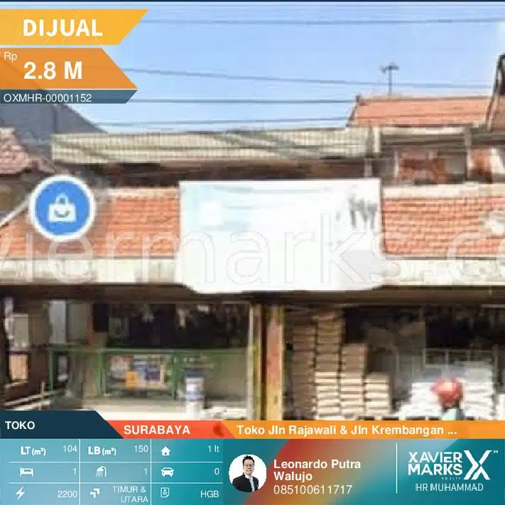 Toko Usaha di Jalan Rajawali hook Jalan Krembangan Mulyo 104m2