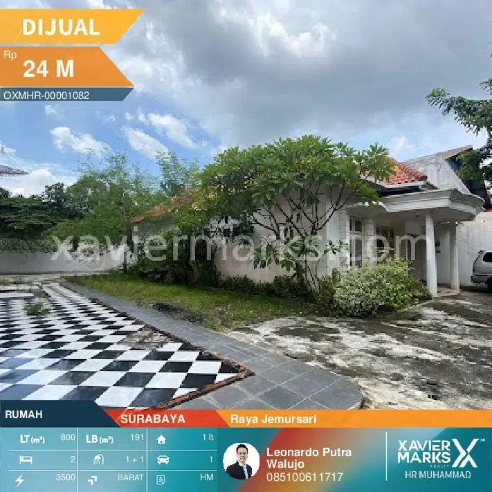 Rumah cocok Komersial di Raya Jemursari 800m2 sebelum IN OUT