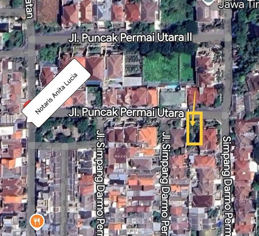 Kavling Puncak Permai Utara I lebar jalan 4 mobil lebih